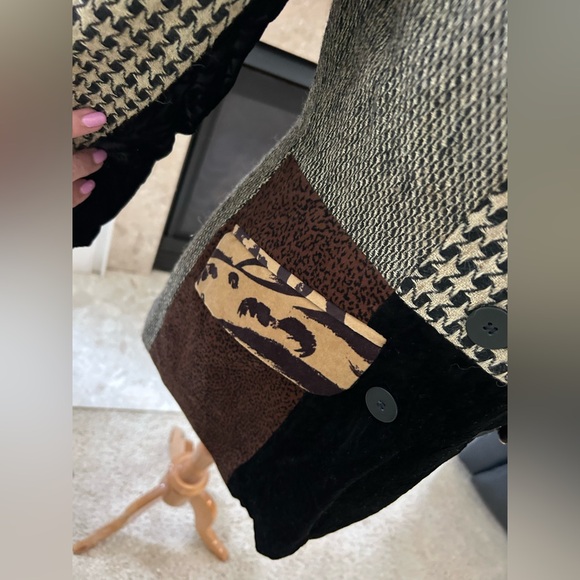 Stanley Blacker Vintage Patchwork Blazer - Black, Brown, Tan - Picture 5 of 12